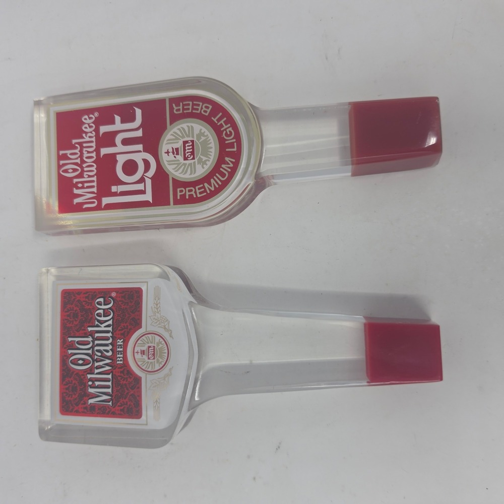 Vintage Old Milwaukee & Old Milwaukee Light Beer Tap Handles Set of 2 Acrylic